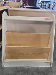 lot 47131 image: Wooden Book Display Shelf - White Finish