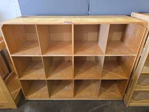 lot 47145 image: 12-Compartment Wooden Storage Cubby Unit