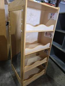 lot 47146 image: Wooden Dress Up Storage Center with Coat Hooks