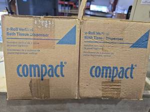 lot 47155 image: Compact 2-Roll Vertical Bath Tissue Dispenser