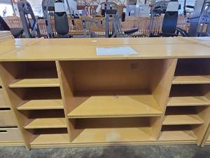 lot 47180 image: Wooden Multi-Shelf Storage Unit