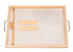 lot 47192 image: Wooden Sand Play Frame with Red Handles - New in Box