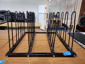 lot 47225 image: Metal Storage Rack Divider System with Multiple Slots