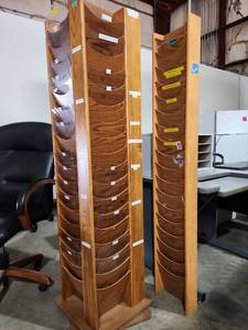 lot 47230 image: Oak Wood Multi-Slot Mail Sorter Filing System