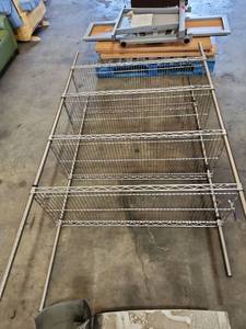 lot 47310 image: Chrome Wire Metro Shelving Unit 4-Tier Storage Rack