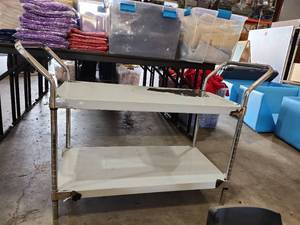 lot 47312 image: NSF Commercial 2-Tier Chrome Wire Shelving Unit