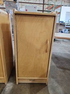 lot 47330 image: Kaplan Early Learning Toddler Wooden Storage Cabinet
