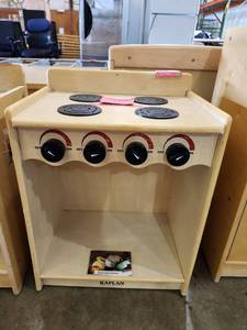 lot 47332 image: Kaplan Toddler Wooden Play Kitchen Stove Unit