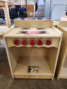 lot 47333 image: Kaplan Toddler Wooden Play Kitchen Stove Unit