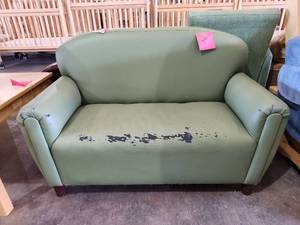 lot 47336 image: Childrens Mint Green Vinyl Loveseat
