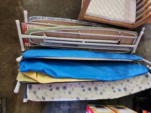 lot 47444 image: (6) Folding Ironing Board with Multiple Pad Covers