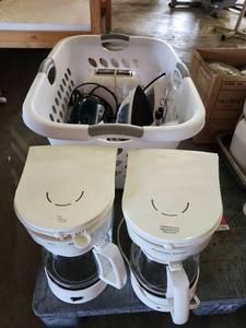 lot 47446 image: Proctor Silex White Coffee Makers, Irons, And More