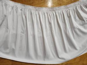 lot 47466 image: (13) White Polyester Table Skirting Lot - Commercial Grade&nbsp- Event Decor