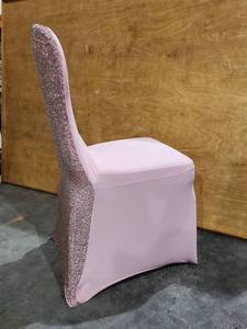 lot 47468 image: (95) Rose GoldPink Glitter Chair Cover with Spandex Base&nbsp- Event Decor