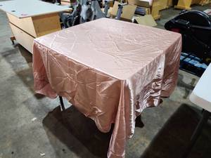 lot 47471 image: (19) Rose Gold Satin Rectangular Tablecloth -&nbspEvent Decor