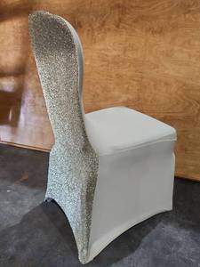 lot 47482 image: (85) Spandex Chair Cover with Gold Glitter Back&nbsp- Event Decor
