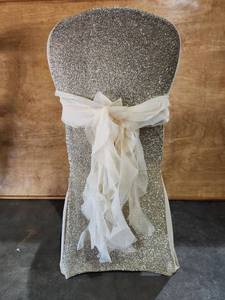 lot 47484 image: (100) Tan Fabric Shear Fancy Sash&nbsp- Event Decor