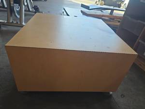 lot 47353 image: Maple Wood Storage Cabinet with Casters