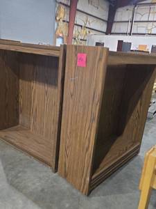 lot 47372 image: (2) Solid Wood Bookshelves 42 Inches Tall
