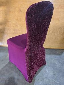 lot 47487 image: (95) Burgandy Glitter Spandex Chair Covers&nbsp- Event Decor