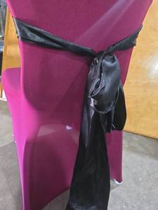 lot 47492 image: (124) Black Satin Chair Sashes - Event Decor