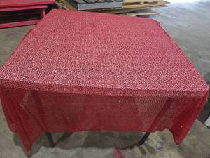 lot 47505 image: (20) Red Sequin Fabric Table Covers&nbsp- Event Decor