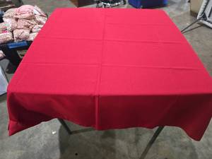 lot 47511 image: (5) Square Dark Red Square Polyester Tablecloths - Event Decor