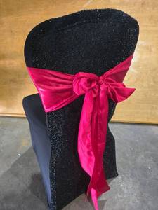 lot 47514 image: (22) Dark Red Satin Sash - Event Decor