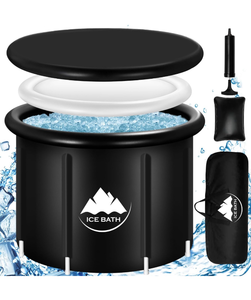 lot 50748 image: Cold Plunge Tub, XL Large 116 Gal Ice Bath Tub For 2 Adults Athletes, Portable Cold Water Inflatable Plunge Pool With Cover, Multiple Layered, Carry Bag for Recovery & Cold Water Therapy