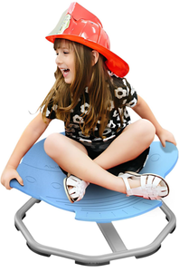 lot 50751 image: Sensory Integration Swivel Chair for Kids, Therapeutic Spinning Chair for Autism, ADHD & Body Coordination Training, IndoorOutdoor Use, Sky Blue