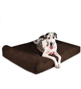 lot 50752 image: Barker Beds Replacement Cover (Headrest, Giant, Chocolate) Soft Microfiber Dog Bed Cover for 7 Orthopedic Beds - Durable, Machine-Washable &amp Easy to Remove - Fits Headrest Edition - Made in USA