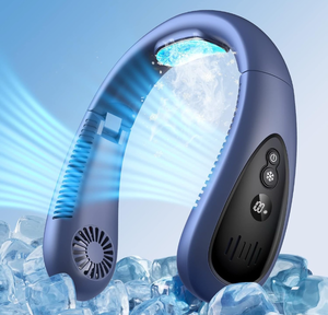 lot 50753 image: Neck Air Conditioner, 5000mAh Portable Neck Fan with Semiconductor Cooling Airflow Bladeless USB Neck Fans Portable Rechargeable with 3 Speeds, LED Display, Personal Fan for Outdoor Travel Indoor