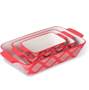 lot 50764 image: KINGSBULL HOME Casserole Dish Baking Dish Ceramic Baking Set 3-pcs Bakeware Sets Lasagna Pan Baking Dishes Baking Pan