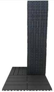 lot 50769 image: 60 sq. ft Plastic Interlocking Deck Tiles,60 PCS,12x12(30 x 30cm) Waterproof Outdoor Flooring All Weather Use, Patio Floor Decking Tiles for Porch Poolside Balcony Backyard