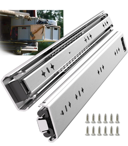 lot 50771 image: 1 Pair 260 Lbs Heavy Duty Drawer Slides 12 14 16 18 20 22 24 26 28 30 32 36 40 inch Full Extension Ball Bearing Side Mount Cabinet Industrial Rail Tool Box Runner - 52 in