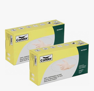 lot 50779 image: Clear Vinyl Powdered Disposable Gloves Medium - 10 Boxes of 100