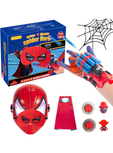 lot 50784 image: Kids Superhero Web Shooters Set Spider Gift Box with Glowing-in-Dark Mask,Hero Cape &More,Ages 4-12 Birthday Gifts