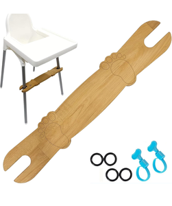 lot 50792 image: Footrest for Baby Highchair,Adjustable Non-Slip Natural Bamboo Wooden HighChair Footrest,High Chair Foot Rest Compatible with IKEA Antilop High Chair Accessories