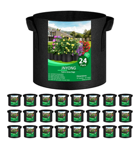 lot 50800 image: 24-Pack 7 Gallon Thickened Non-Woven Grow Bags, Aeration Fabric Pots with Handles