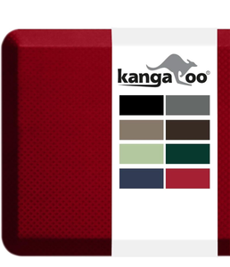 lot 50803 image: KANGAROO Thick Ergonomic Anti Fatigue Mats for Kitchen Floor, Cushioned Standing Office Desk Mat, Waterproof Scratch Resistant Topside, Supportive All Day Comfort Padded Foam Rugs, 17x24, Red