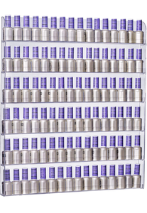 lot 50805 image: AMT Acrylic Nail Polish Racks for the Wall, Clear Nail Polish Display, Essential Oils Organizer. Holds up to 96 Bottles. Plus a Microfiber Cloth for Cleaning Purposes