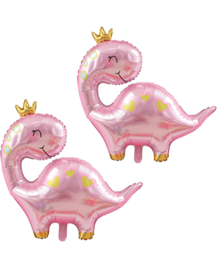 lot 50823 image: Large Pink Dinosaur Balloon, 38 Inch for Girls Birthday Party, Baby Shower Gender Reveal Decorations Favors, Pack of 2