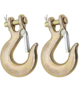 lot 51852 image: 516 inch Clevis Slip Hook with Safety Latch, 516 g70 Chain Hook, 516 Safety Hook with Latch Forged G70 18,000 Lb Capacity for Trailer Truck Transport Tow Winch Hook Trailer