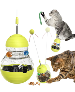 lot 51856 image: Cat Interactive Toys for Indoor Cats Kitten Wand Toy Weight Loss Lose Kitty Tracking Balls Slow Food Dispenser Feeder Treat Dispensing Feeding Pet Supplies Birthday Gift