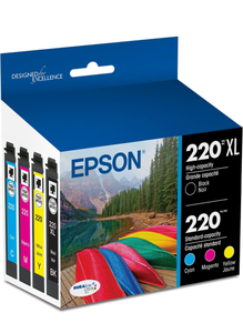 lot 51858 image: EPSON 220 DURABrite Ultra Ink High Capacity Black & Standard Color Cartridge Combo Pack Works with WorkForce WF-2630, WF-2650, WF-2660, WF-2750, WF-2760, Expression XP-320, XP-420, XP-424