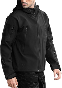 lot 51860 image: FREE SOLDIER Mens Outdoor Waterproof Soft Shell Hooded Military Tactical Jacket