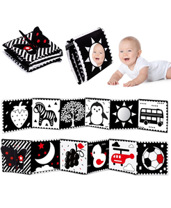 lot 51864 image: Thremhoo Black and White High Contrast Baby Toys 0-6 Months Soft Book for Brain Development, Tummy Time, Sensory, Montessori Learning Activities