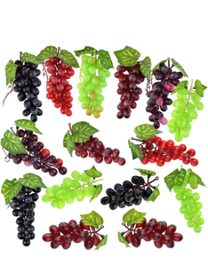 lot 51871 image: Tayfremn 15pcs Artificial Grape Large Lifelike Artificial Grapes Decor Hanging Grapes Bunches Rubber Mini Grape in Red Black Purple Green for Wedding Kitchen Photography Decoration(5 Colors,3 Size)