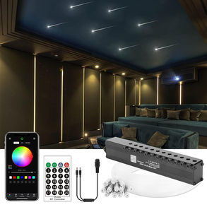 lot 51874 image: CHINLY Meteor 3W 96pcs 0.03in 9.8ft Bluetooth 12LEDs Fiber Optic Lights Kit RemoteAPP Control  DC Power Splitter Cable for CarHome Theater(Shooting Star Effect only)