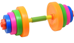 lot 51889 image: Kiddie Play Kids Weight Set Barbell & Dumbbells  kids Exercise Equipment for Toddler Gym  Adjustable Workout Toy